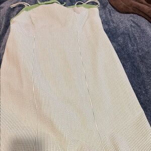 Isaac Mizrahi Green and White Strapless Dress